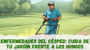 El césped y los hongos cuidados