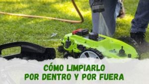 limpiar un robot cortacésped