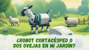 robot cortacésped vs ovejas en el jardín