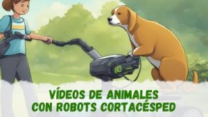 Vídeos de perros y gatos con robots cortacésped